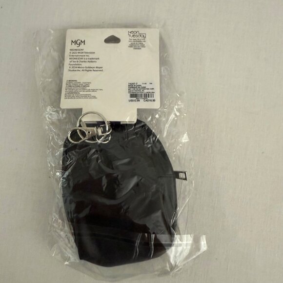 Exclusive Claires Wednesday Addams Keychain Bag Black Stripe Detail Neon Tuesday - Picture 3 of 8